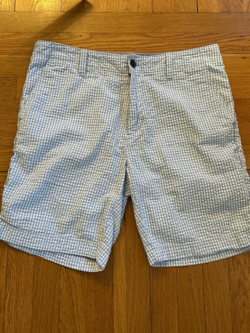 Tommy Hilfiger Seersucker Men's Shorts Preppy Light Blue and White Classic